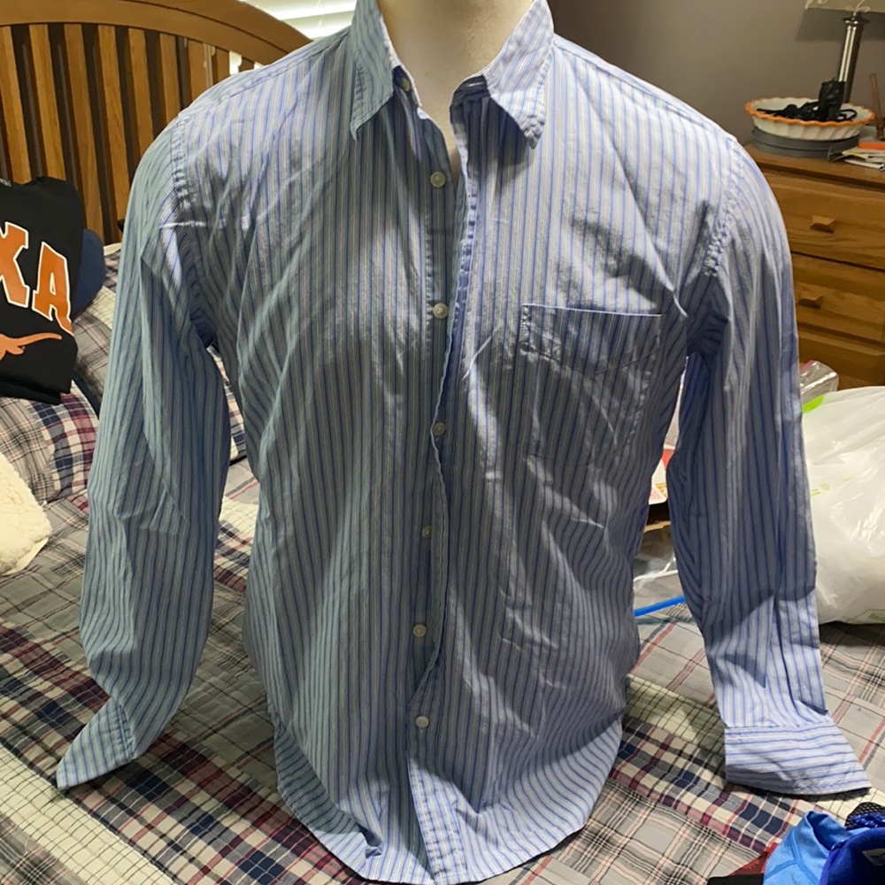 J.Crew Large Blue & White Stripe Buttondown Shirt